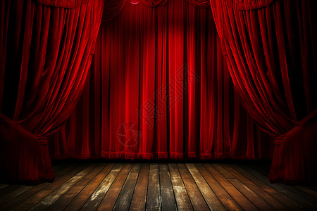 歌剧表演的红色幕布背景图片