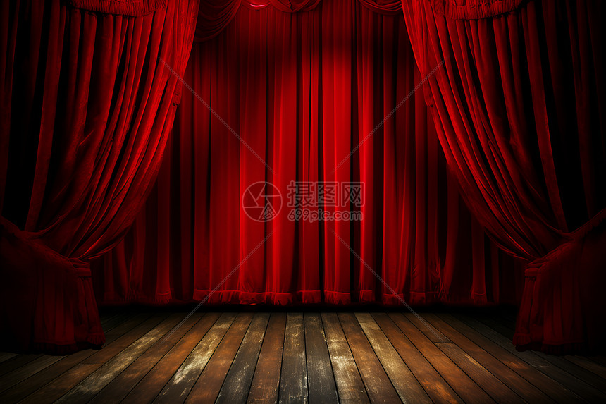 歌剧表演的红色幕布图片