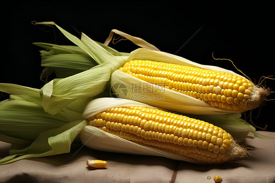 桌面上健康美味的玉米图片