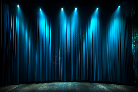 舞台上的窗帘和灯光背景图片