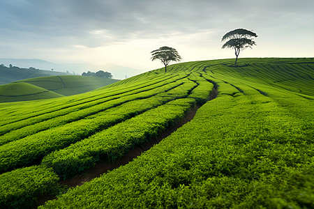 茂密的茶山图片