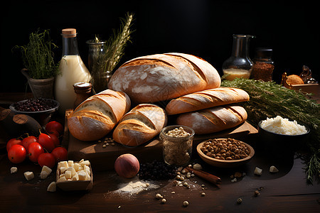 面包与谷物盛宴图片