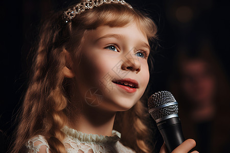 唱歌的小女孩图片