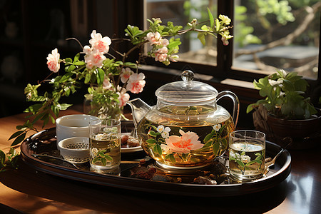 中国花茶背景背景图片