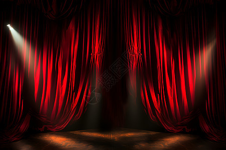 红色幕布下的舞台背景图片