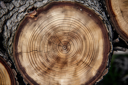 木心纹的原木树桩背景图片