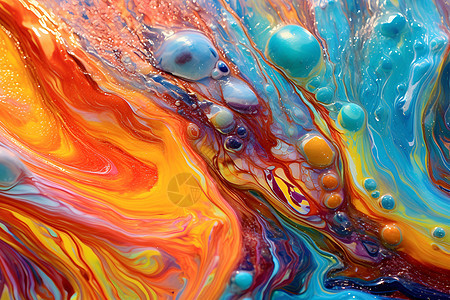 缤纷色彩的液体绘画背景图片