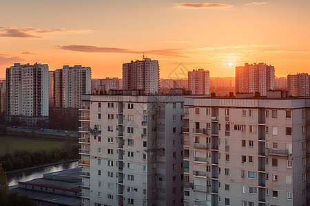 城市中的多层住宅建筑图片