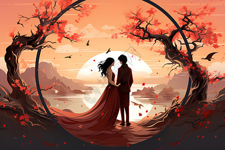 浪漫的七夕情人节背景图片