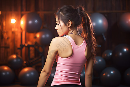 健身运动的亚洲女子图片