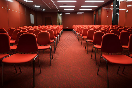 红色椅子的教室图片
