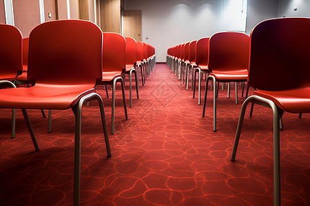 红色椅子和地毯的会议室图片