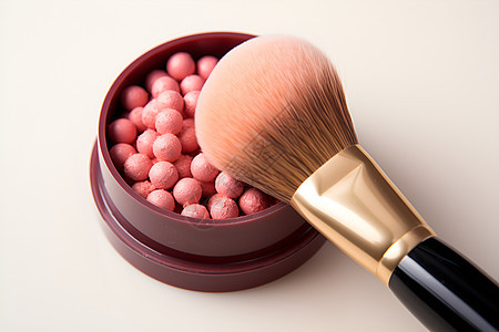 粉色球状化妆品背景图片