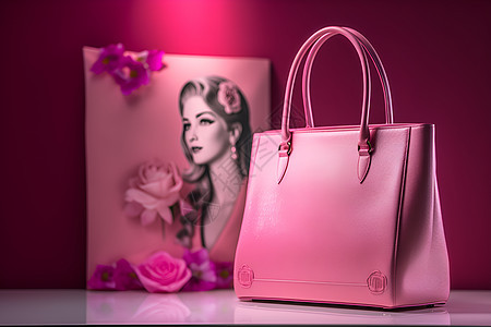 粉色女士手提包背景图片