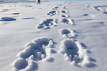 冬日雪地漫步图片