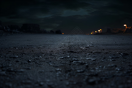 泥土颗粒夜幕的黑暗街道背景