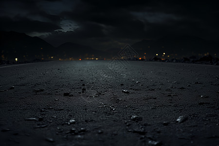 泥土颗粒夜幕下的黑暗道路背景