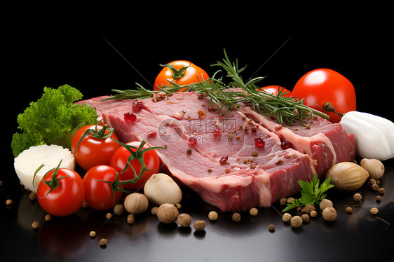 蔬菜和猪肉图片