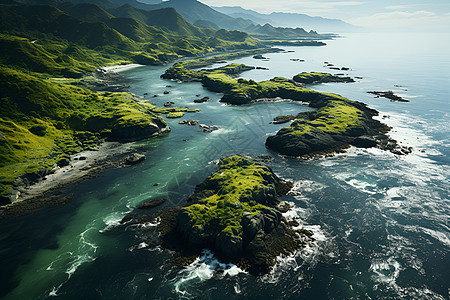 湖泊岸边山脉环绕图片