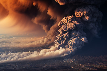 壮观的火山爆发景观图片