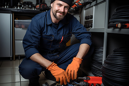 汽车修理工厂的技术人员背景图片