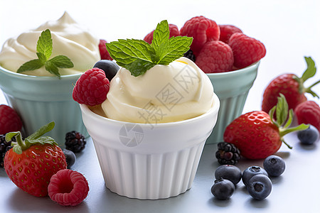 美味诱人的草莓冰淇淋图片