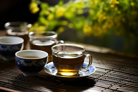 新鲜泡制的茶饮背景图片