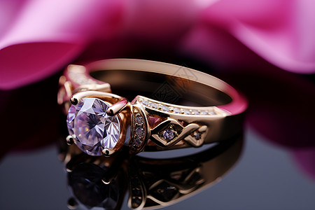 紫色的钻石戒指图片