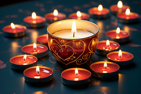 情人节的浪漫蜡烛图片