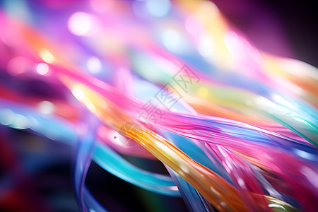 炫彩绚丽的发光纤维概念图图片