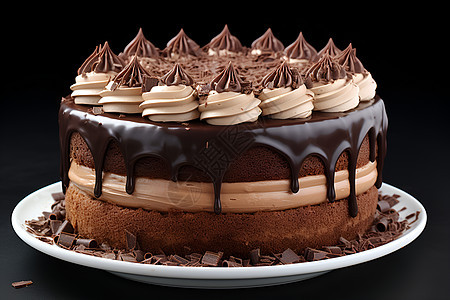 甜蜜美味的巧克力奶油蛋糕图片