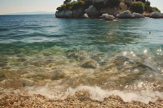 碧海蓝天的海洋景观图片