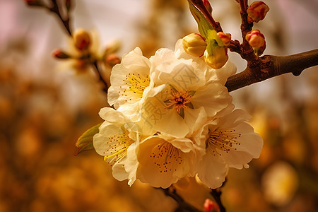 花园中绽放的樱花花朵图片