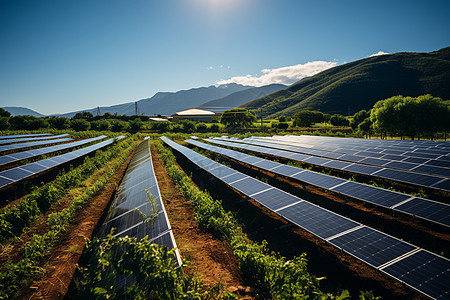 现代农业中的太阳能光伏板图片