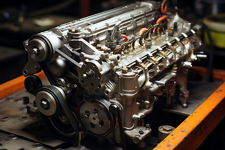 工业生产的汽车发动机背景图片