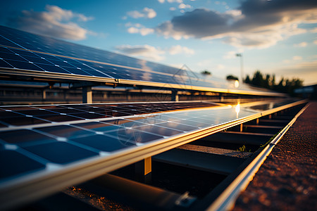 新能源太阳能光伏板发电设备背景图片
