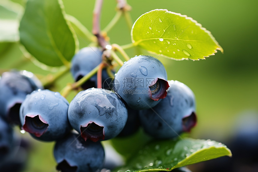 乡村农业种植的蓝莓果园图片