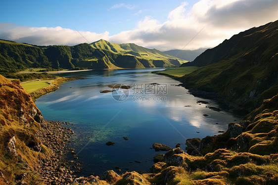 山色如画的山川湖泊景观图片