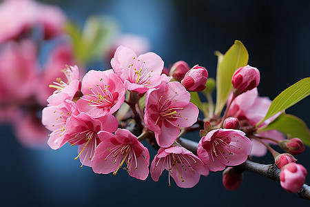 花园中绽放的樱花花朵图片