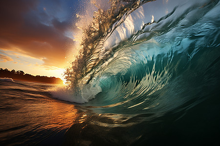 海面上汹涌的浪花图片