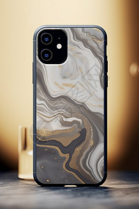 直立的水波花纹手机壳背景图片