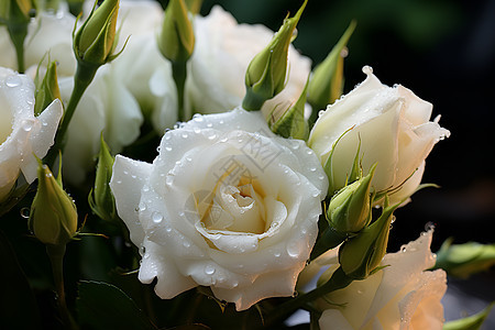 一束洁白的玫瑰图片
