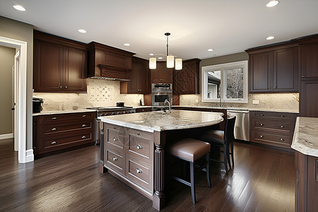 现代装修风格的厨房背景图片