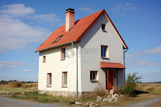 乡村红顶房屋图片
