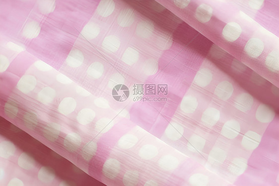 粉色印花亚麻布料图片