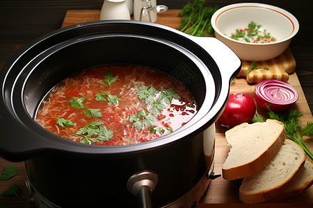 美味的番茄浓汤背景图片