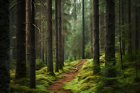 神秘的森林小径图片