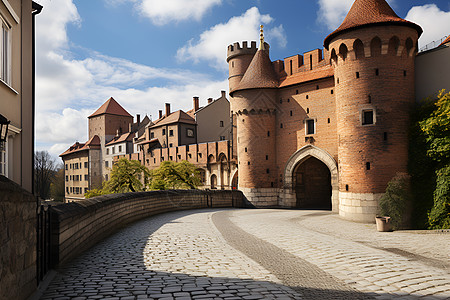 历史悠久的古堡建筑背景图片