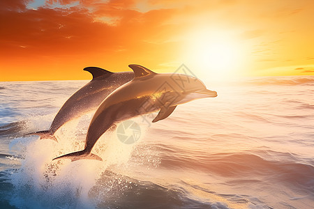 快乐嬉戏的海豚图片