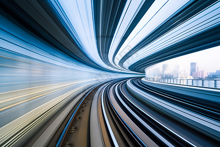 城市隧道中的高速列车背景图片